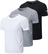 Men'S 3 Pack Workout Shirts Dry Fit Moisture Wicking Short Sleeve Mesh Athletic T-Shirts